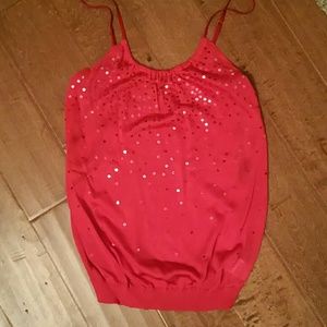 Bebe red sequin tank top